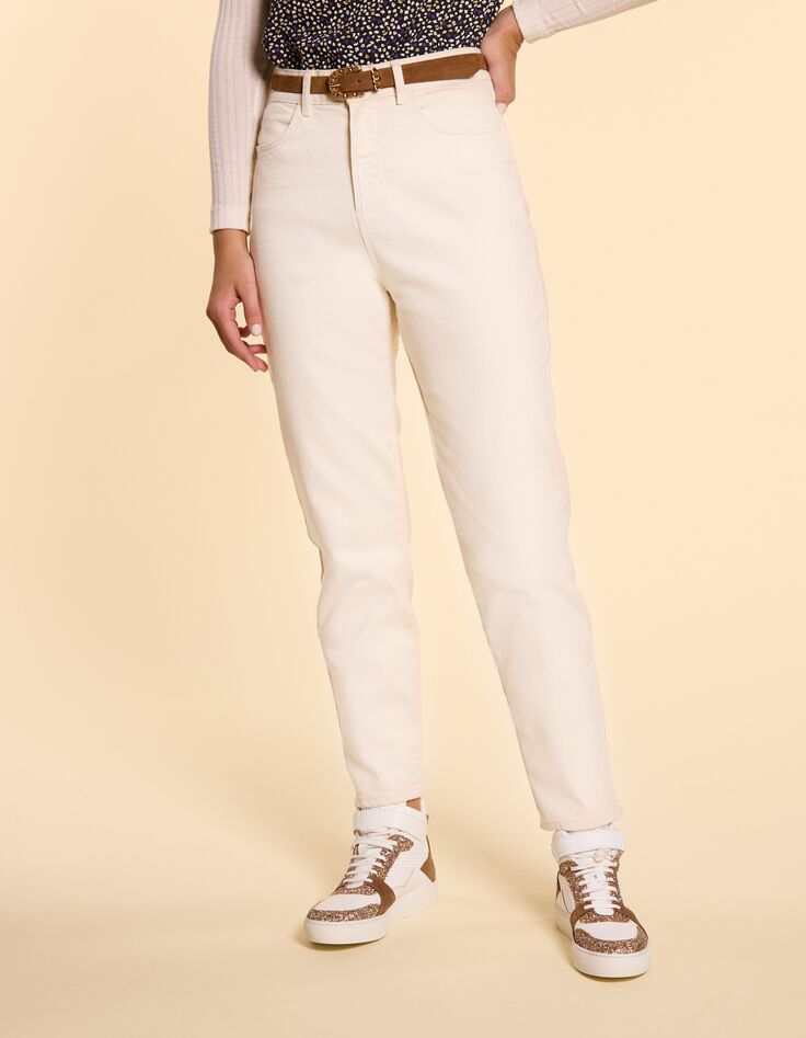 Cremeweiße Boyfit-Jeans I.Code-2