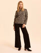 Zwarte blouse orchideeënprint I.Code-8