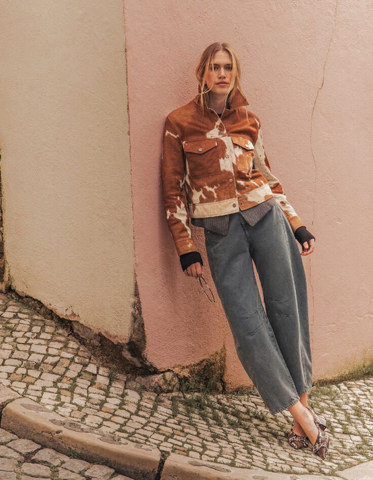 Damen 7/8 Gabrielle blau Barrel Jeans-7