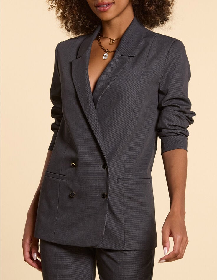 Veste de costume anthracite motif pied-de-puce I.Code-2