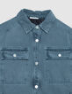 Blaue Jeansjacke in &Uuml;bergr&ouml;&szlig;e f&uuml;r Damen mit Steppjacke-8