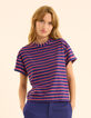 T-shirt violine rayures lurex multico I.Code-4