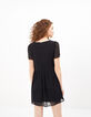 Robe noire à manches courtes brodées I.Code-3