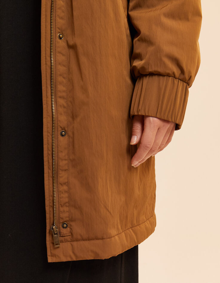 I.Code camel nylon fur-lined parka-8