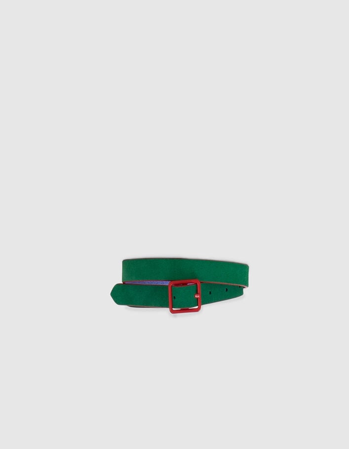 Reversible glittery blue or green belt with red buckle I.Code - I.CODE