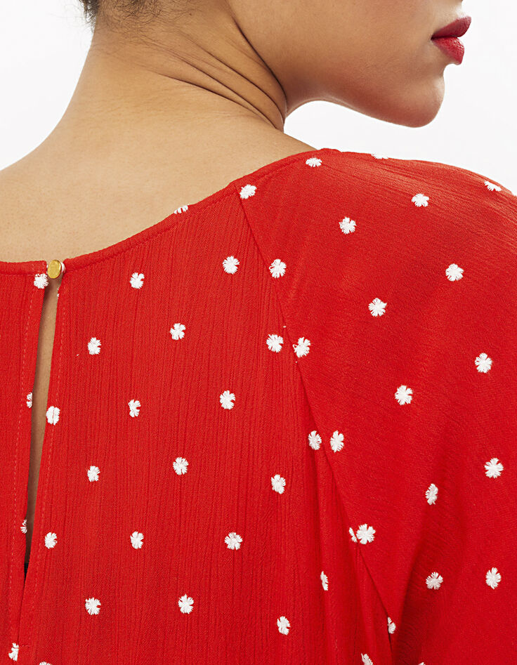 I.Code flame dress with white embroidery -5
