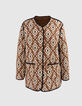 Omkeerbare jas camel en etnisch motief I.Code-1