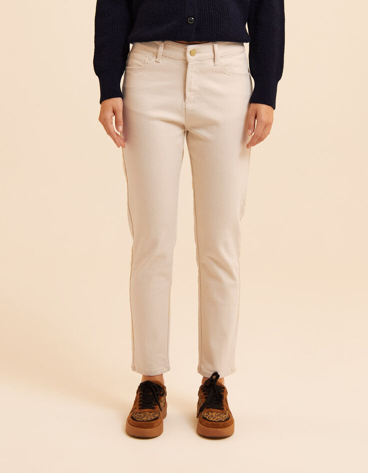 I.Code ecru straight jeans-2