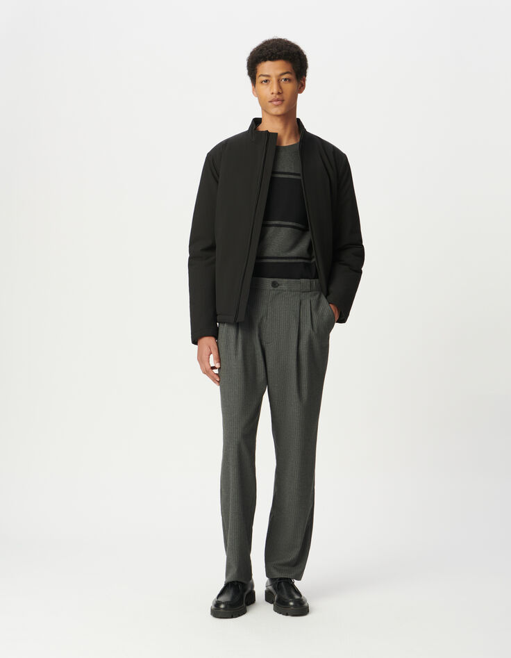 Schwarze Herren-Speppjacke Stehkragen-7