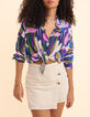 Chemise beige visuel floral graphique I.Code x THE FEEBLES-1