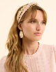 Square camel scarf with leaf and banana print and I.Code message-2