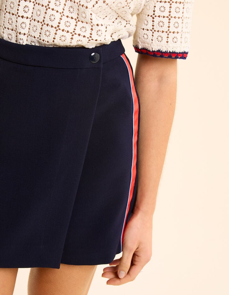 Falda pantalón azul rayas satinadas lateral I.Code-4