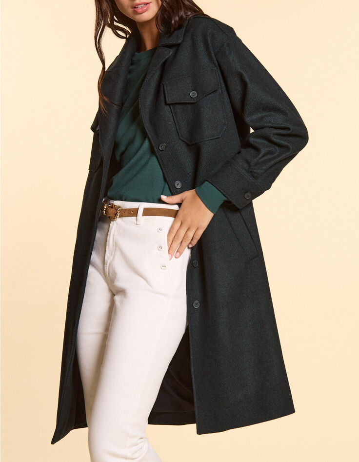 I.Code midnight green overcoat-1