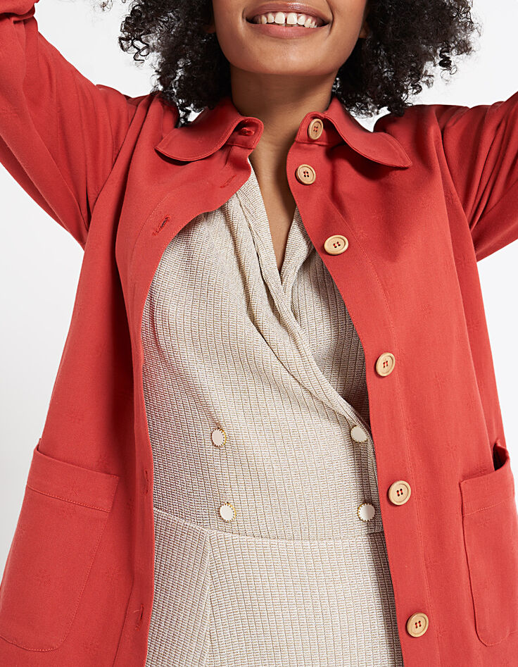 Veste terracotta jacquard étoiles I.Code-4
