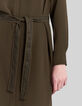 Kaki Damen-Kleid recycelt Spitzeneinsatz Ton-in-Ton-4