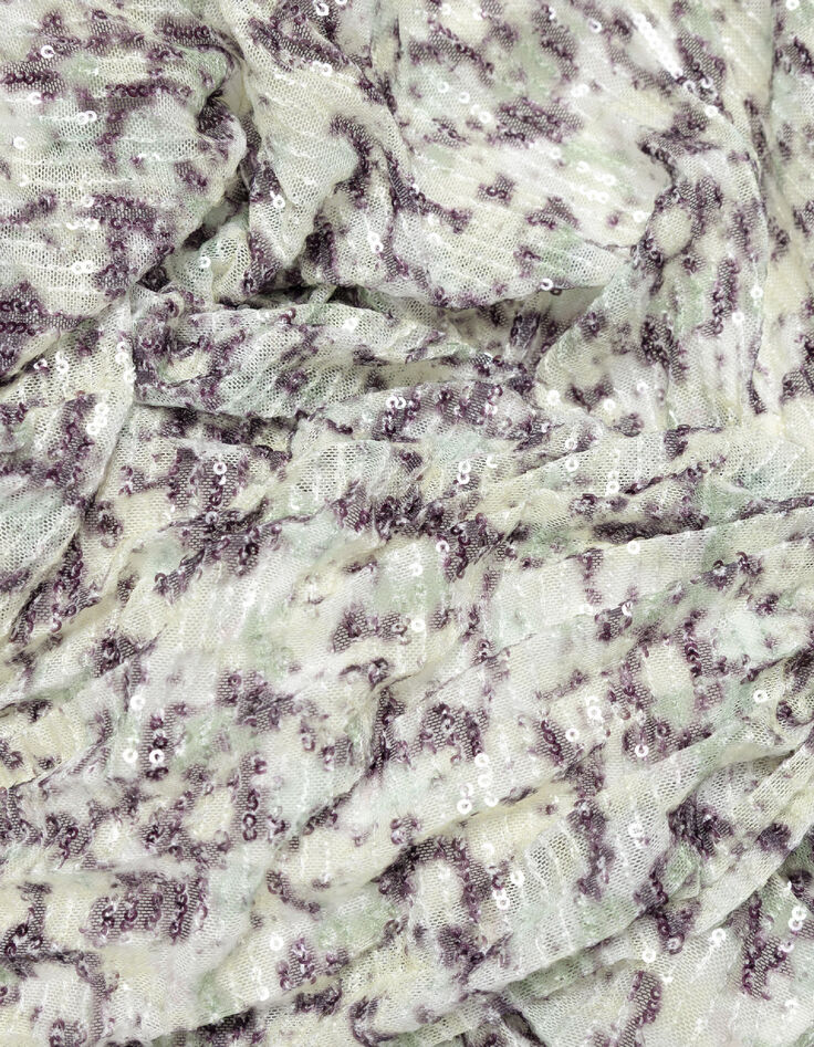 Gr&uuml;ner Damen-Camouflage-Faltenrock mit Paillettenstickerei-10