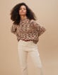 Rozenhout trui opstaande hals gemengd tricot I.Code-2