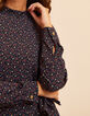 I.Code black long dress with winter floral print-6