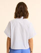 Witte cropped hemdblouse strepenmotief I.Code-5