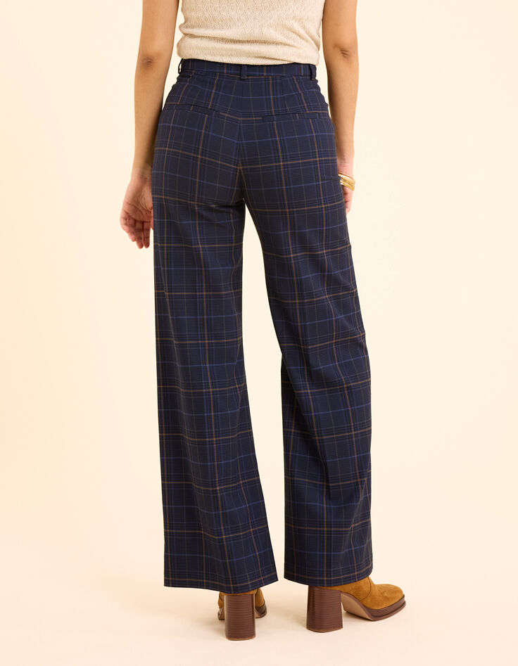 Marineblaue elegante Hose mit Karos I.Code-3