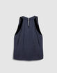 &Auml;rmelloses Oberteil f&uuml;r Damen aus Satin in Marineblau-7