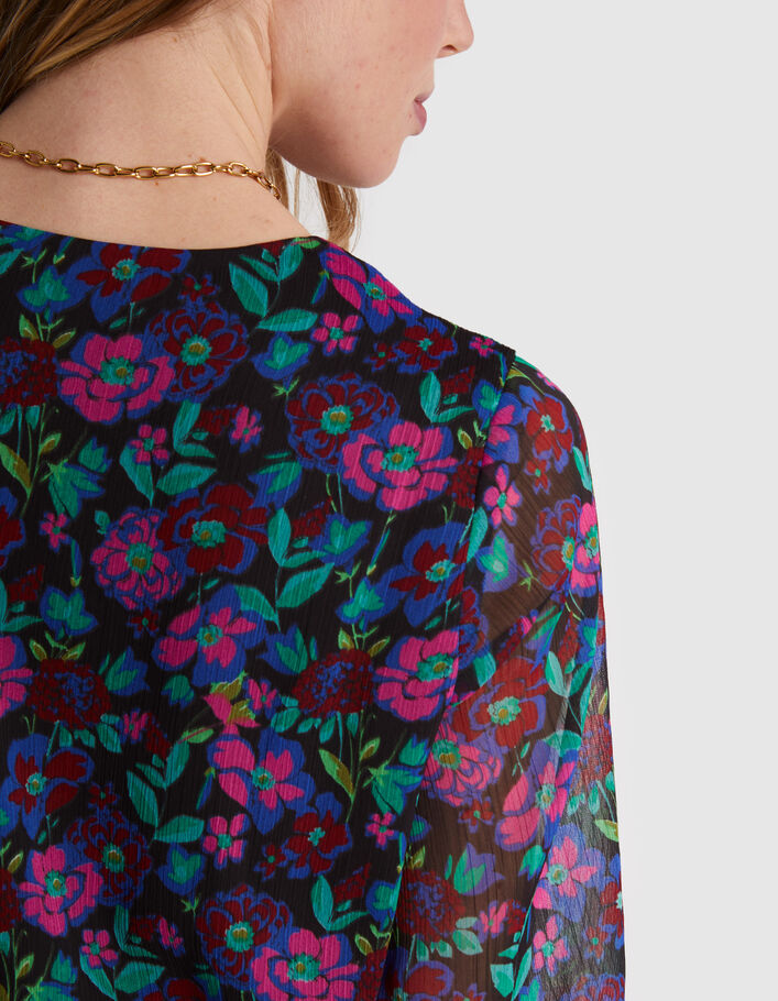 Robe framboise imprimé floral color I.Code - I.CODE