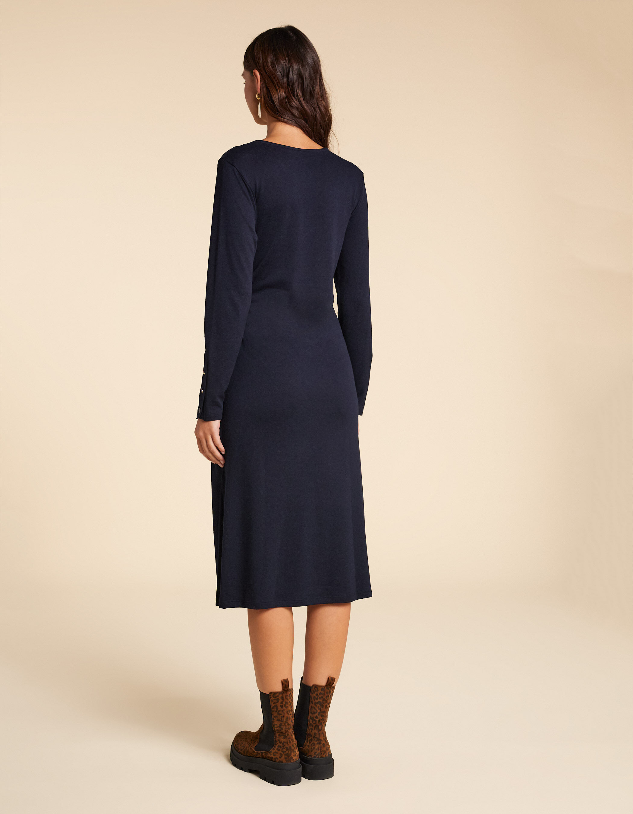 Robe mi longue bleu marine I.Code
