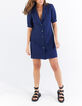 Robe tailleur indigo boutonnée I.Code-2