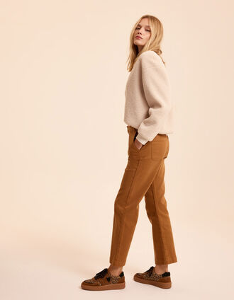 I.Code wide-leg camel cropped jeans CLARISSE