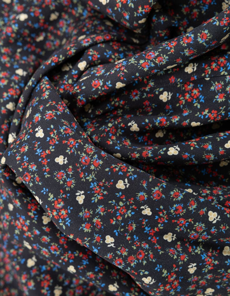 I.Code black long dress with winter floral print-8 I.Code black long dress with winter floral print-8