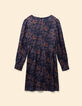I.Code purple dress with scarf print-4