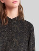 Khaki Damenkleid mit Paisley-Blumenprint-4