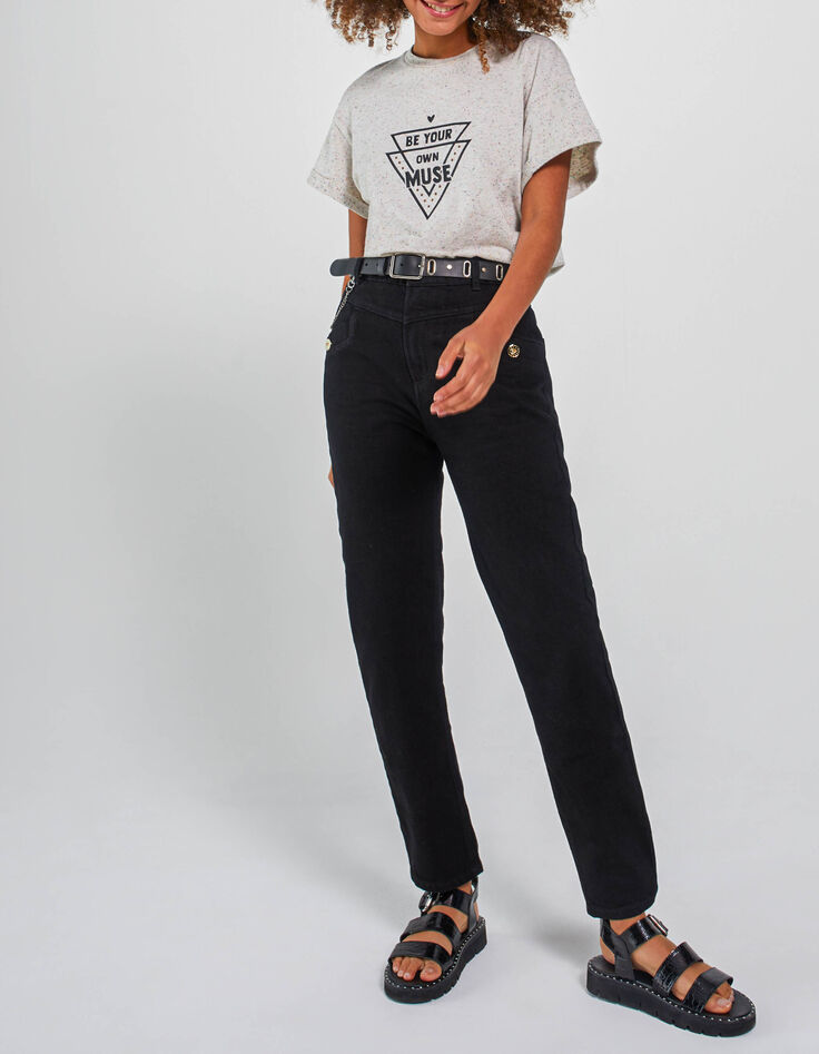 Vaqueros slouchy grises botones fantasía I.Code-2