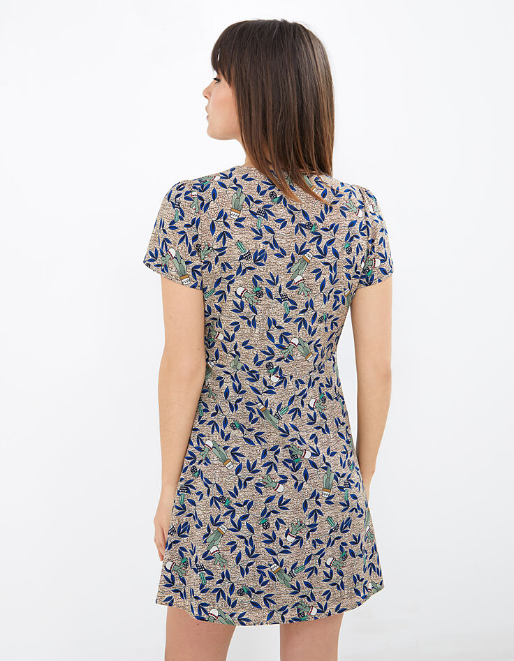 Robe-portefeuille granit imprimé cactus I.Code-3