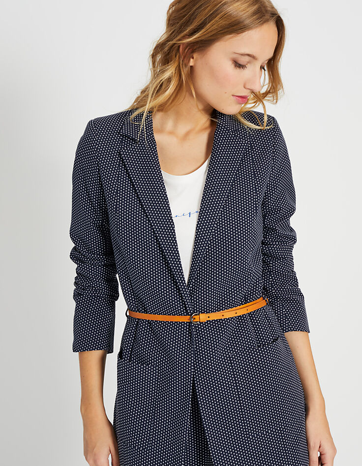 Marine colbert in jacquard met kruisjes I.Code-2