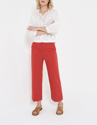 Pantalon large terracotta plissé I.Code