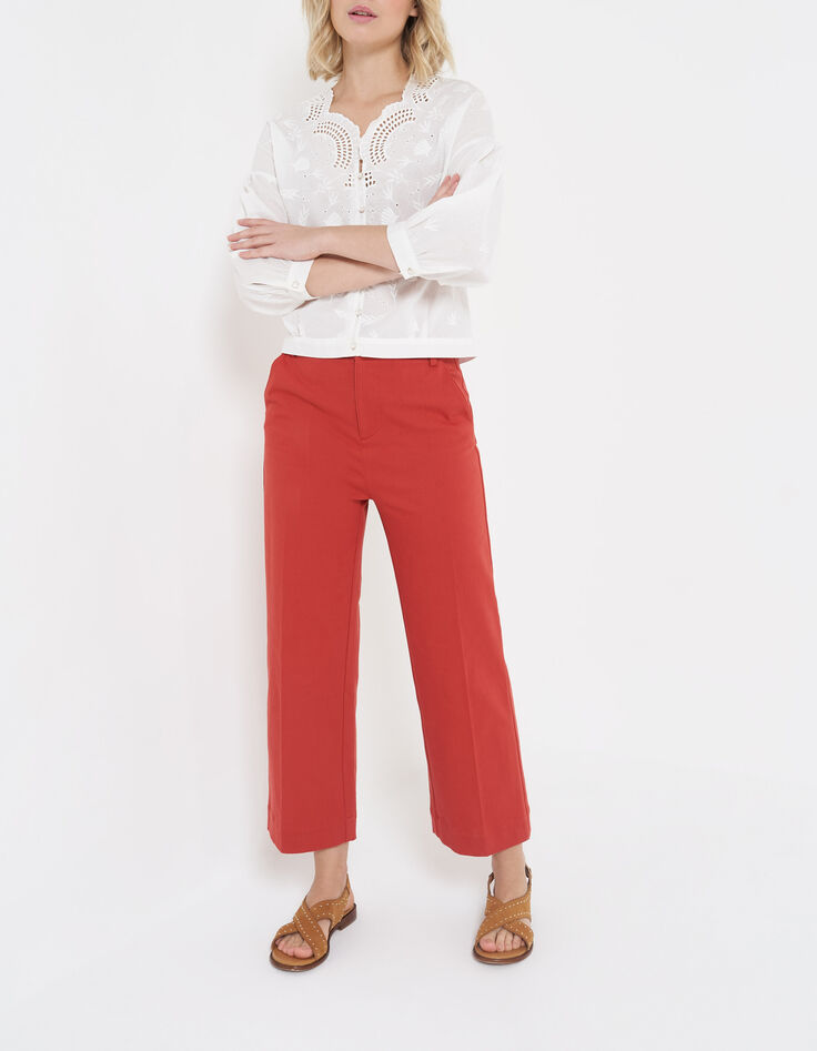 Pantalon large terracotta plissé I.Code-1 Pantalon large terracotta plissé I.Code-1