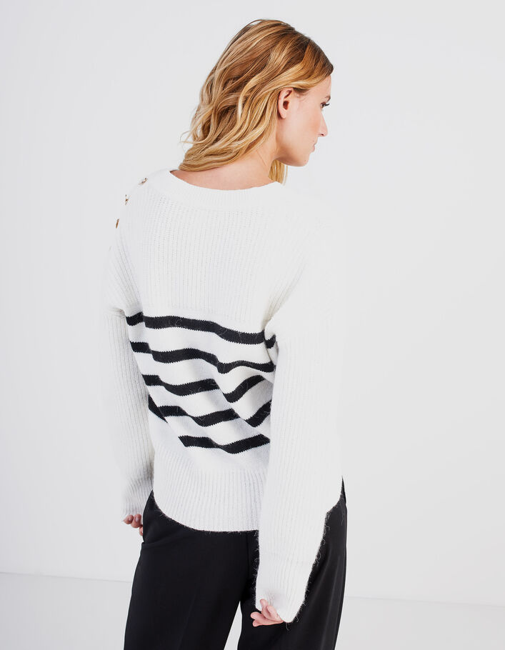 I.Code off-white striped knit sailor sweater - I.CODE