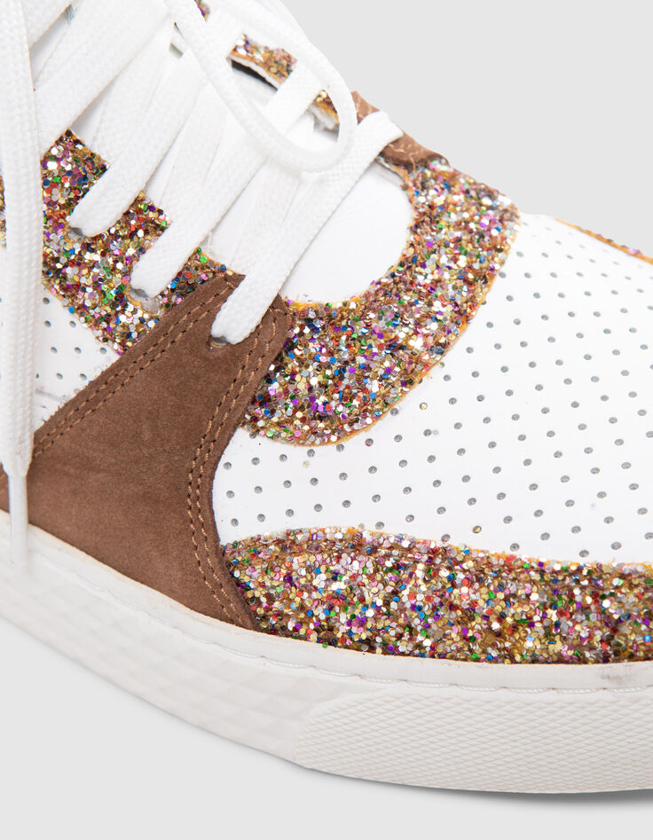 Zapatillas altas de lentejuelas marrones y blancas I.Code-5