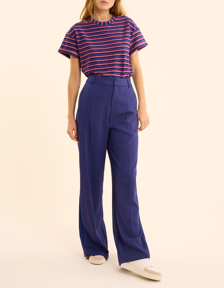 Pantalon jogging indigo maille nid d'abeille I.Code-8