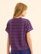 T-shirt violine rayures lurex multico I.Code-5