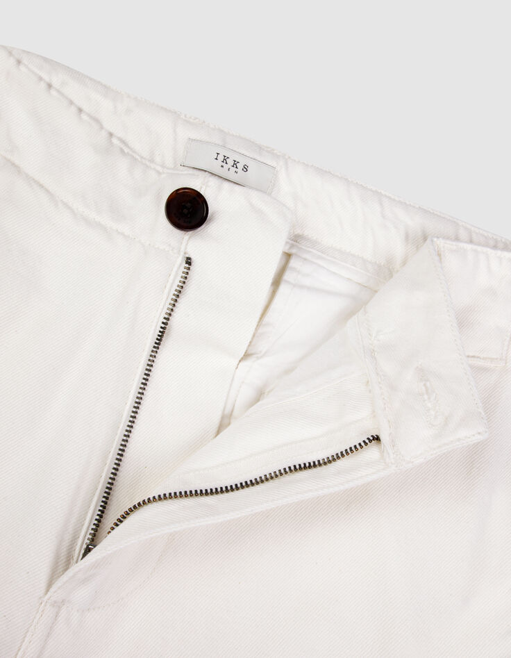 Barrel Jeans White Herren mit Knopfleiste-9