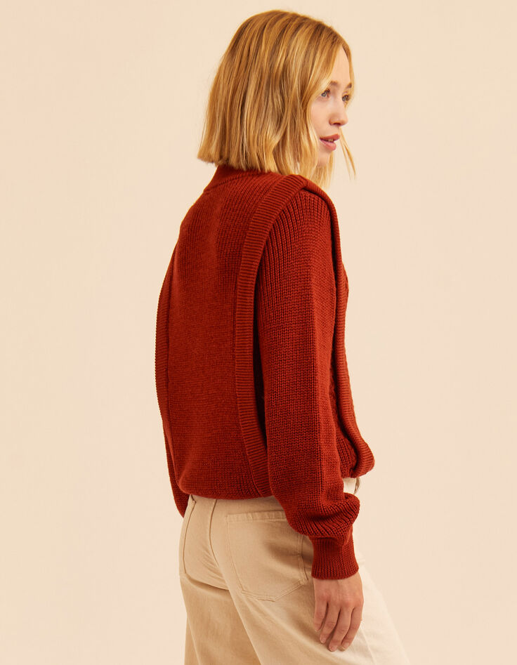 Pull brique tricot fantaisie I.Code-7