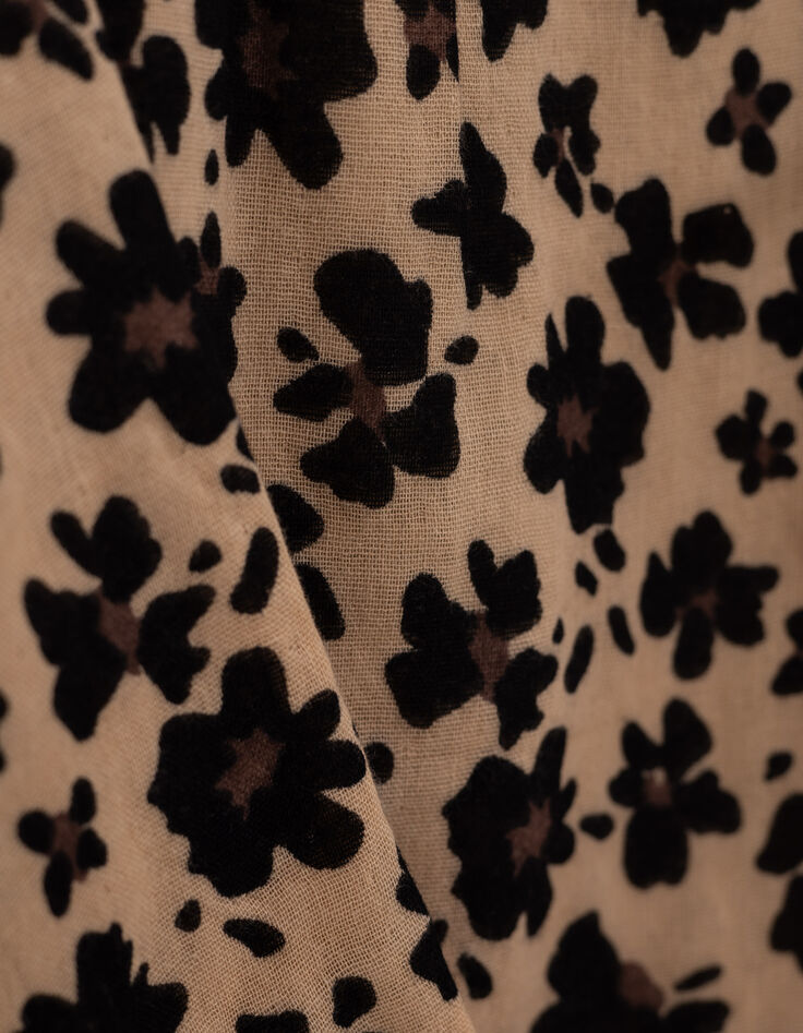 Beige blouse bloemen-luipaardprint I.Code-9