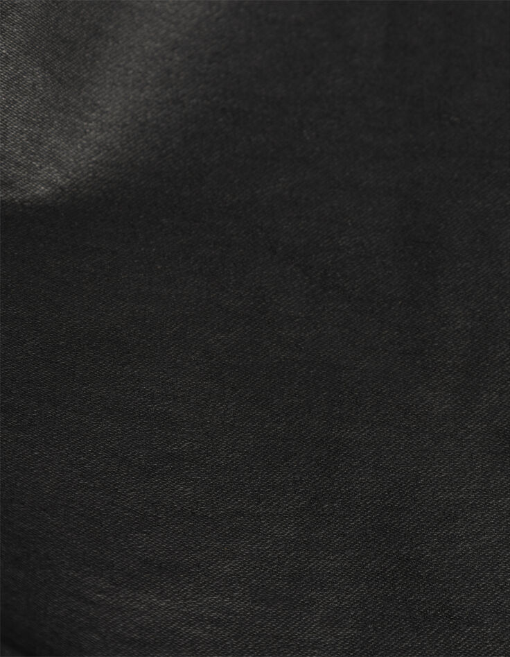 Schwarze Damen-Lederhose Jeansschnitt-9