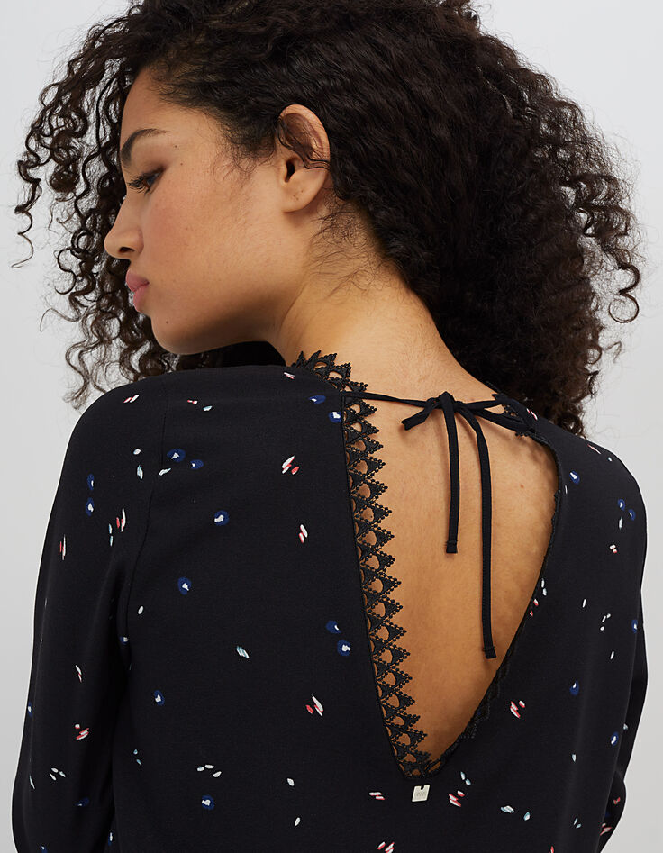 Robe noire imprimée micro-tachiste I.Code-2 Robe noire imprimée micro-tachiste I.Code-2