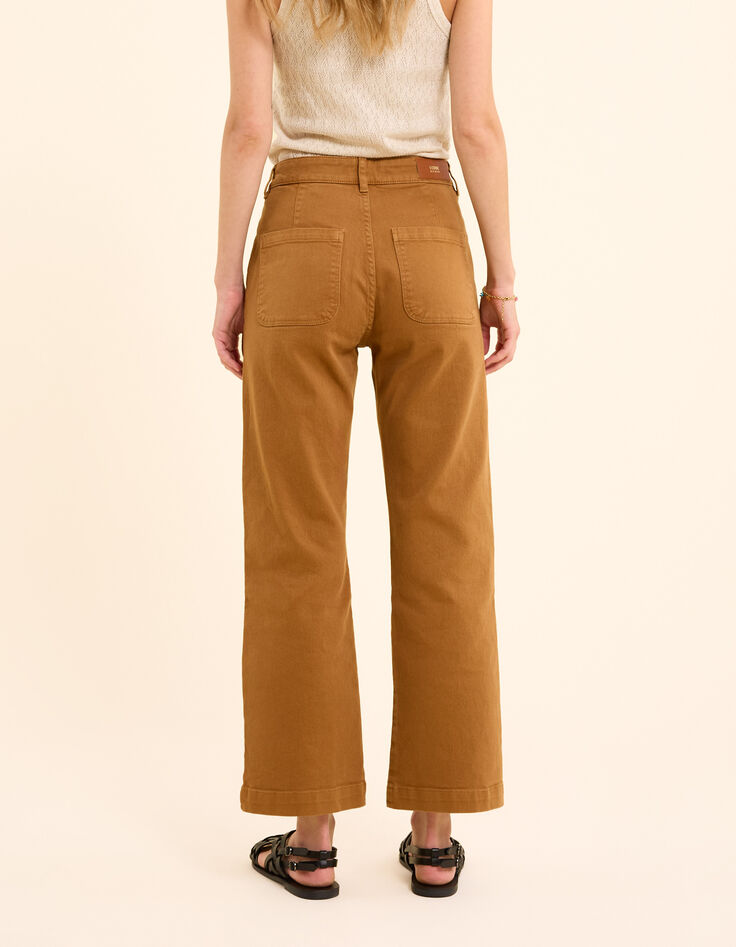 Jean large camel longueur cropped I.Code-5