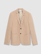 Dunkelbeige Seersucker-Anzugjacke TRAVEL SUIT Herren-6