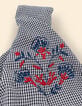Foulard écru motif vichy broderies couleur I.Code-2