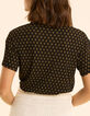 T-shirt noir imprim&eacute; floral coeur I.Code-3